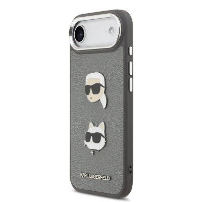 Apple iPhone 17 Air Kılıf Karl Lagerfeld Orjinal Lisanslı Metal Logolu K&C Heads Pin Kapak - 10