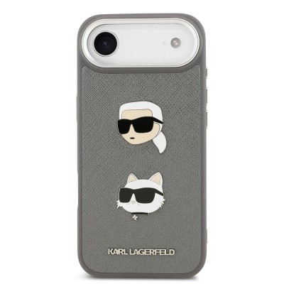 Apple iPhone 17 Air Kılıf Karl Lagerfeld Orjinal Lisanslı Metal Logolu K&C Heads Pin Kapak - 11
