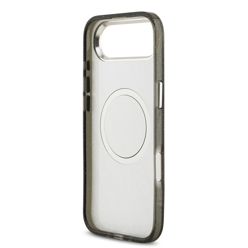 Apple iPhone 17 Air Kılıf Karl Lagerfeld Orjinal Lisanslı Parlayan Simli Karl & Choupette Heads Kapak - 16