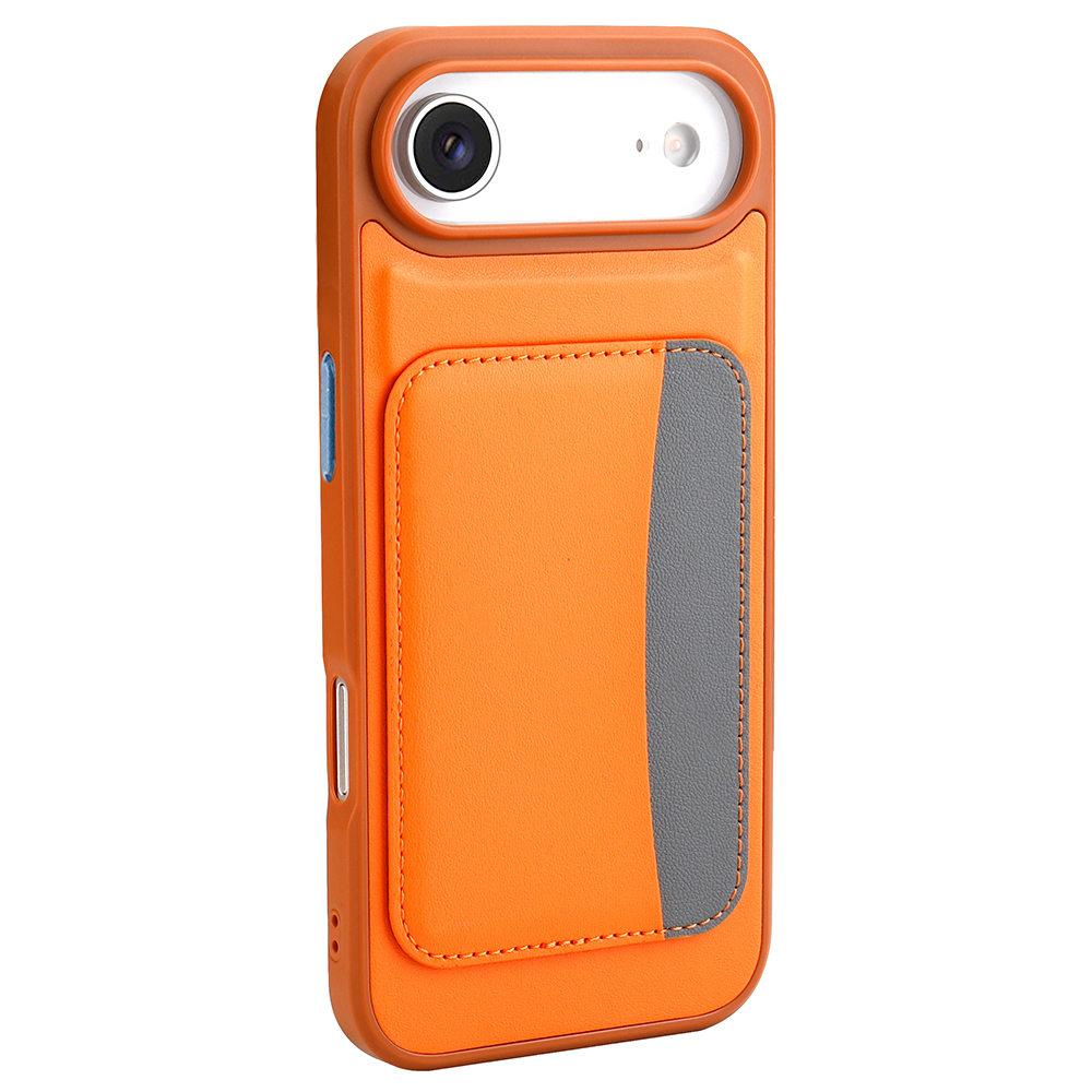 iPhone 17 Air Kılıf Kartlıklı Zore X-Kart Silikon Kapak - Turuncu