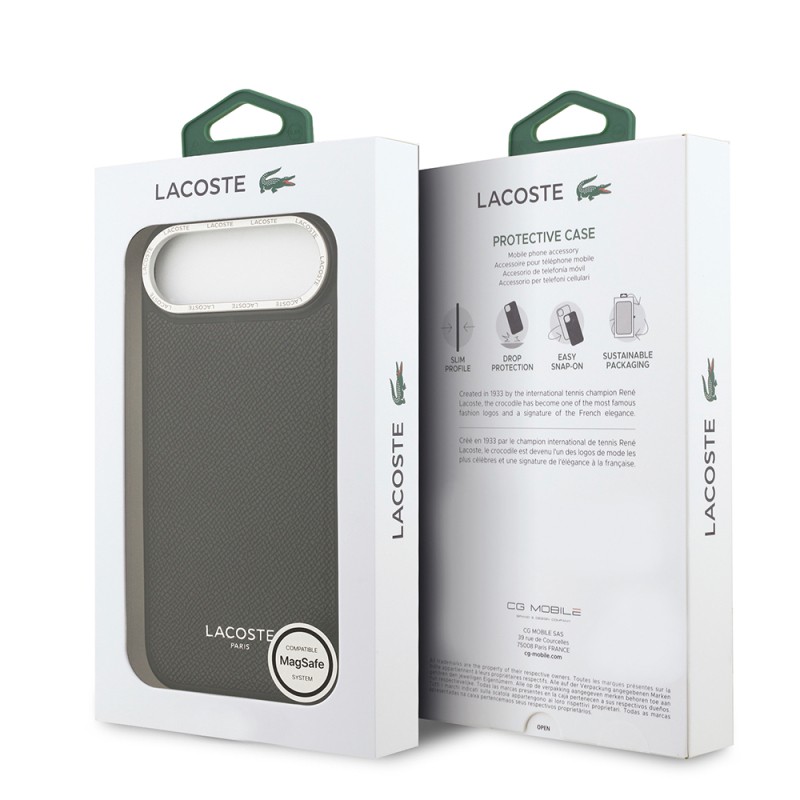 Apple iPhone 17 Air Kılıf Lacoste Orjinal Lisanslı M-safe Şarj Özellikli Champs Elysees PU Deri Tasarımlı Kapak - 11
