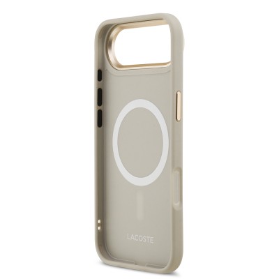 Apple iPhone 17 Air Kılıf Lacoste Orjinal Lisanslı M-safe Şarj Özellikli Champs Elysees PU Deri Tasarımlı Kapak - 17
