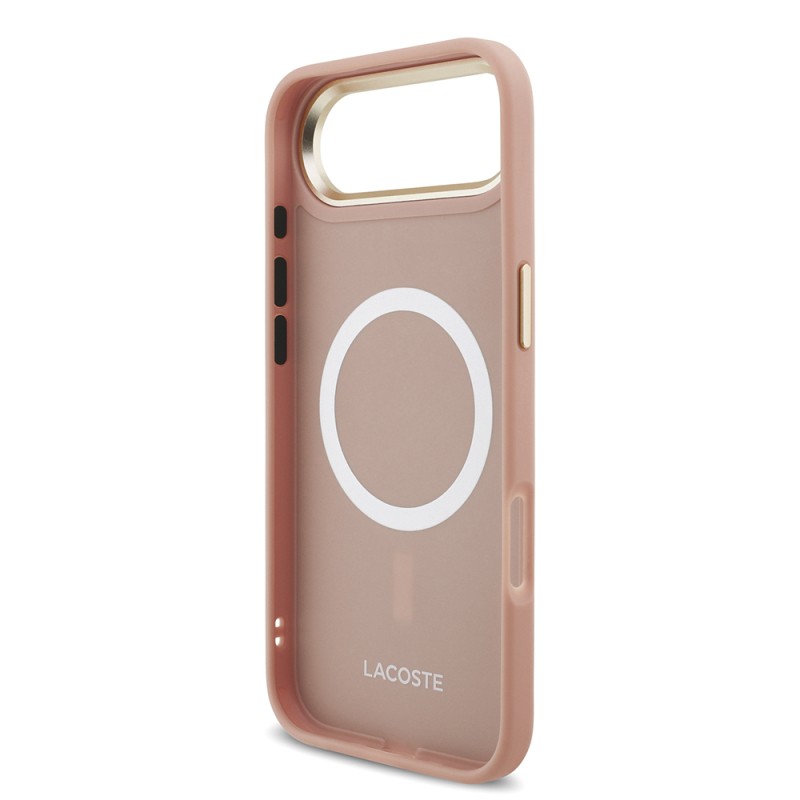 Apple iPhone 17 Air Kılıf Lacoste Orjinal Lisanslı M-safe Şarj Özellikli Champs Elysees PU Deri Tasarımlı Kapak - 24