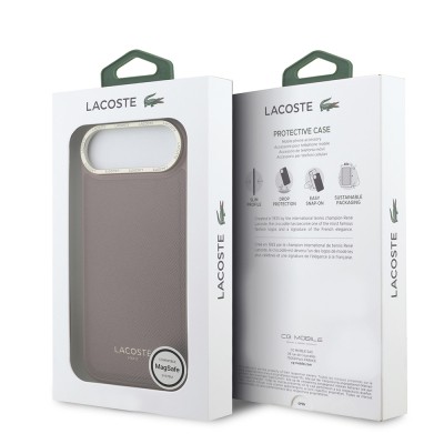 Apple iPhone 17 Air Kılıf Lacoste Orjinal Lisanslı M-safe Şarj Özellikli Champs Elysees PU Deri Tasarımlı Kapak - 25