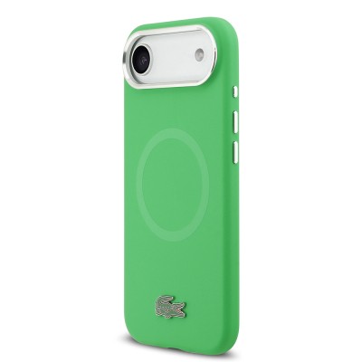 Apple iPhone 17 Air Kılıf Lacoste Orjinal Lisanslı M-safe Şarj Özellikli İkonik Logolu Metal Kamera Çerçeveli Silikon Kapak - 4