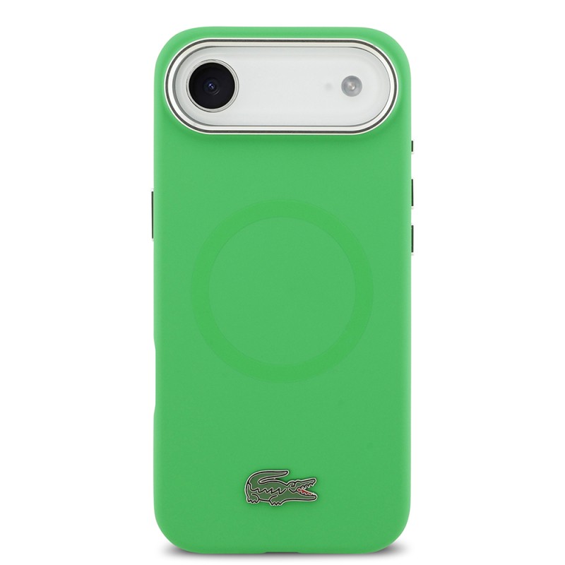 Apple iPhone 17 Air Kılıf Lacoste Orjinal Lisanslı M-safe Şarj Özellikli İkonik Logolu Metal Kamera Çerçeveli Silikon Kapak - 5