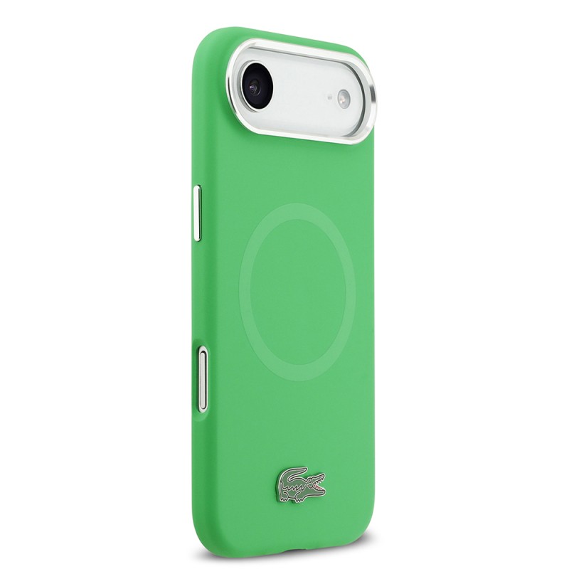 Apple iPhone 17 Air Kılıf Lacoste Orjinal Lisanslı M-safe Şarj Özellikli İkonik Logolu Metal Kamera Çerçeveli Silikon Kapak - 6