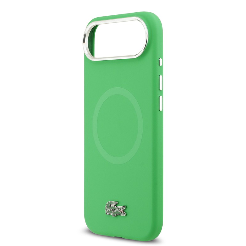 Apple iPhone 17 Air Kılıf Lacoste Orjinal Lisanslı M-safe Şarj Özellikli İkonik Logolu Metal Kamera Çerçeveli Silikon Kapak - 8