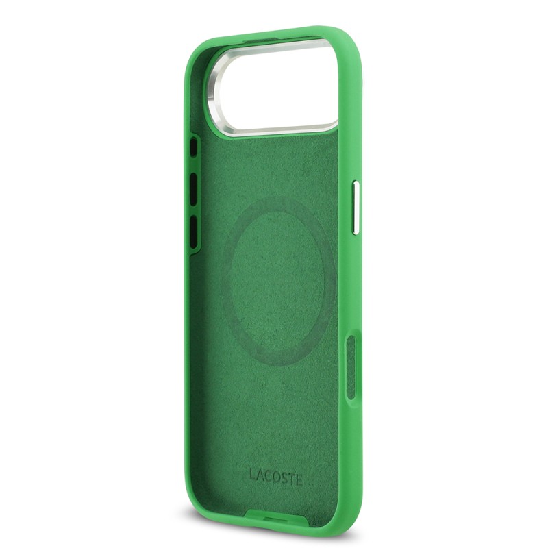 Apple iPhone 17 Air Kılıf Lacoste Orjinal Lisanslı M-safe Şarj Özellikli İkonik Logolu Metal Kamera Çerçeveli Silikon Kapak - 9