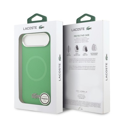 Apple iPhone 17 Air Kılıf Lacoste Orjinal Lisanslı M-safe Şarj Özellikli İkonik Logolu Metal Kamera Çerçeveli Silikon Kapak - 10