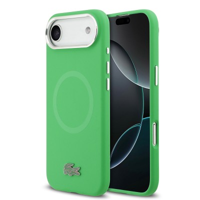 Apple iPhone 17 Air Kılıf Lacoste Orjinal Lisanslı M-safe Şarj Özellikli İkonik Logolu Metal Kamera Çerçeveli Silikon Kapak - 2