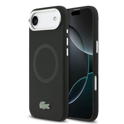 Apple iPhone 17 Air Kılıf Lacoste Orjinal Lisanslı M-safe Şarj Özellikli İkonik Logolu Metal Kamera Çerçeveli Silikon Kapak - 3