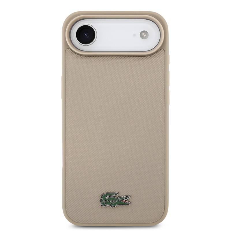 Apple iPhone 17 Air Kılıf Lacoste Orjinal Lisanslı M-safe Şarj Özellikli PU Pike Desenli Metal Logolu Kartlıklı Kapak - 15
