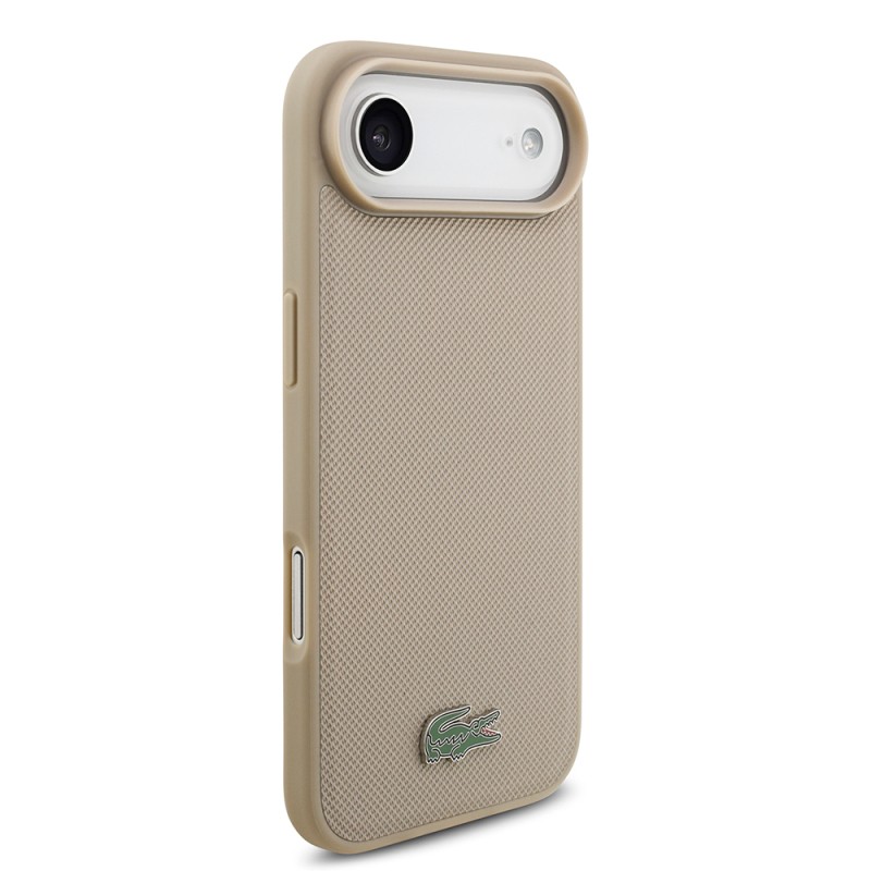 Apple iPhone 17 Air Kılıf Lacoste Orjinal Lisanslı M-safe Şarj Özellikli PU Pike Desenli Metal Logolu Kartlıklı Kapak - 16
