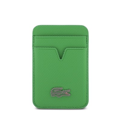 Apple iPhone 17 Air Kılıf Lacoste Orjinal Lisanslı M-safe Şarj Özellikli PU Pike Desenli Metal Logolu Kartlıklı Kapak - 31