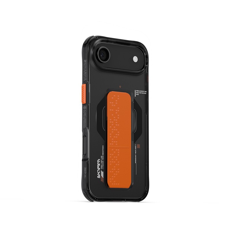 Apple iPhone 17 Air Kılıf M-Safe Şarj Özellikli Airbag Tasarımlı Standlı Skinarma Haxa Kapak - 12