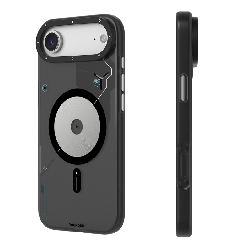 Apple iPhone 17 Air Kılıf M-safe Şarj Özellikli Disk Desenli Youngkit Disc Battle Kapak - 6
