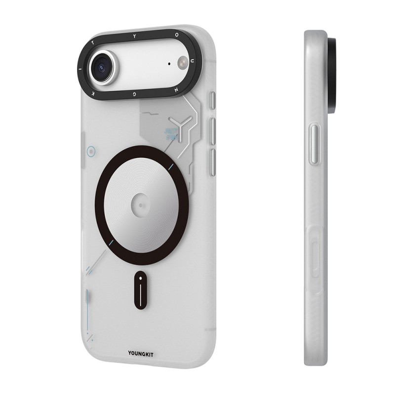 Apple iPhone 17 Air Kılıf M-safe Şarj Özellikli Disk Desenli Youngkit Disc Battle Kapak - 7