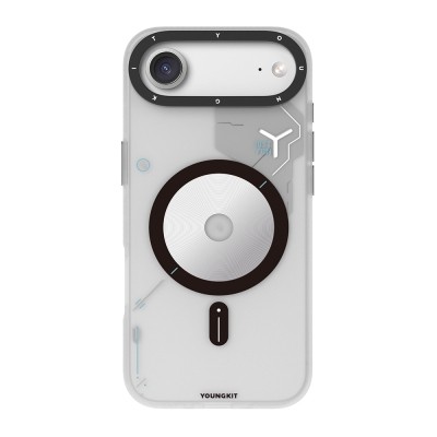 Apple iPhone 17 Air Kılıf M-safe Şarj Özellikli Disk Desenli Youngkit Disc Battle Kapak - 3
