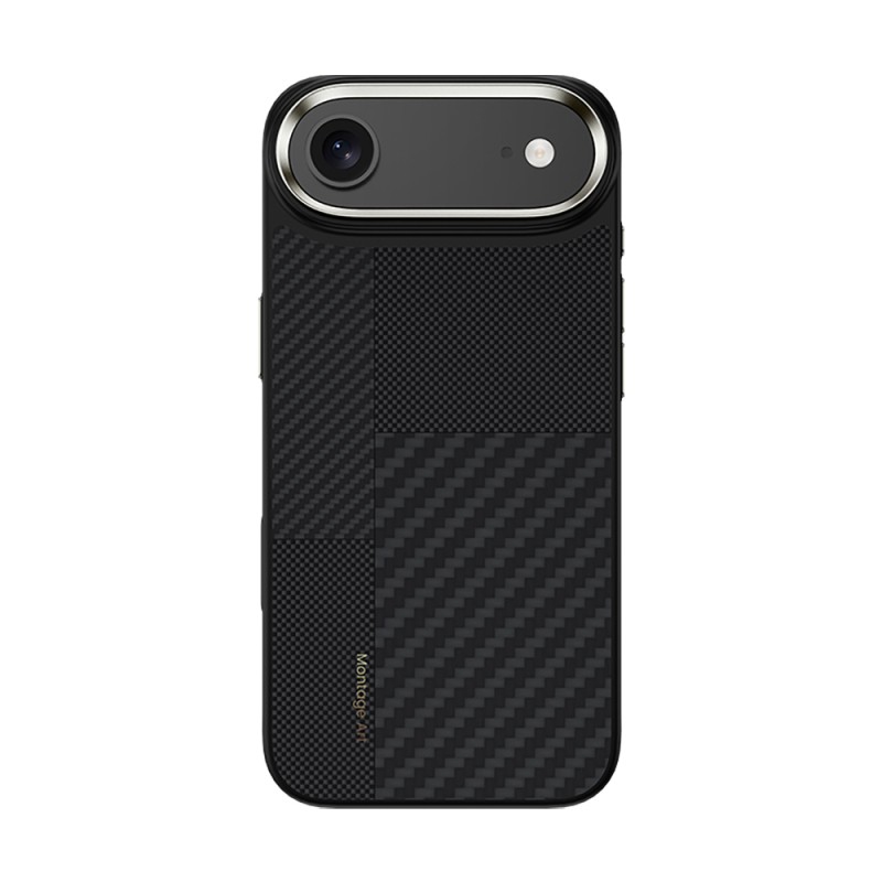 Apple iPhone 17 Air Kılıf M-safe Şarj Özellikli Karbon Fiber Benks Montage Hybrid ArmorPro Kevlar Kapak - 1