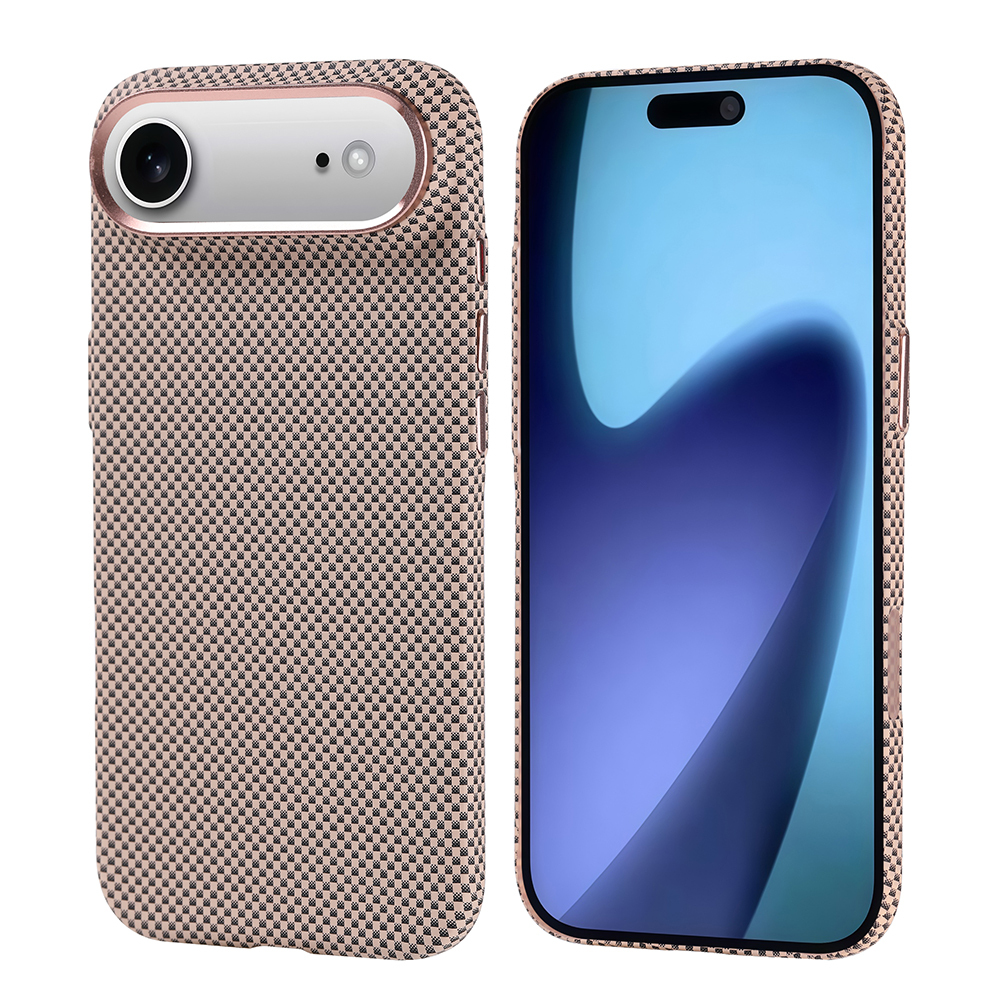 iPhone 17 Air Kılıf M-safe Şarj Özellikli Karbon Fiber Görünümlü NXXA Nekst Kapak - Gold