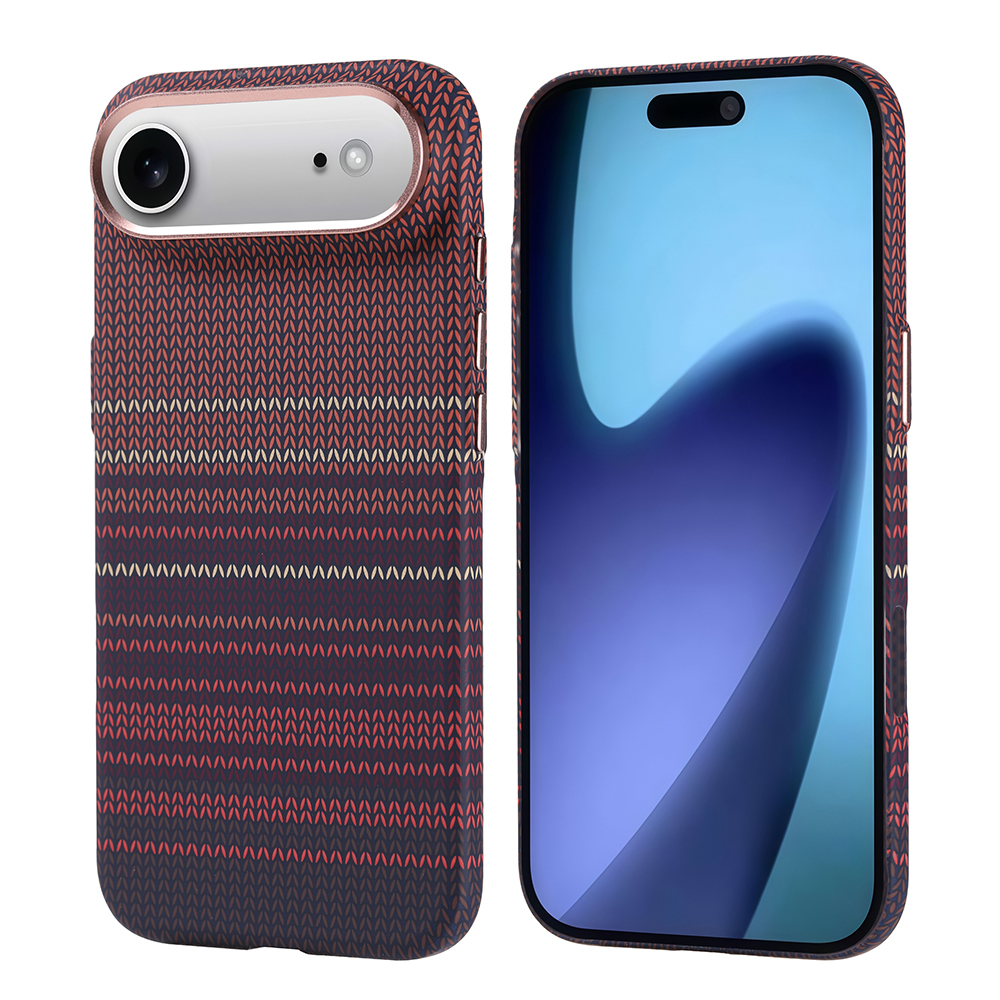 iPhone 17 Air Kılıf M-safe Şarj Özellikli Karbon Fiber Görünümlü NXXA Nekst Kapak - Kırmızı