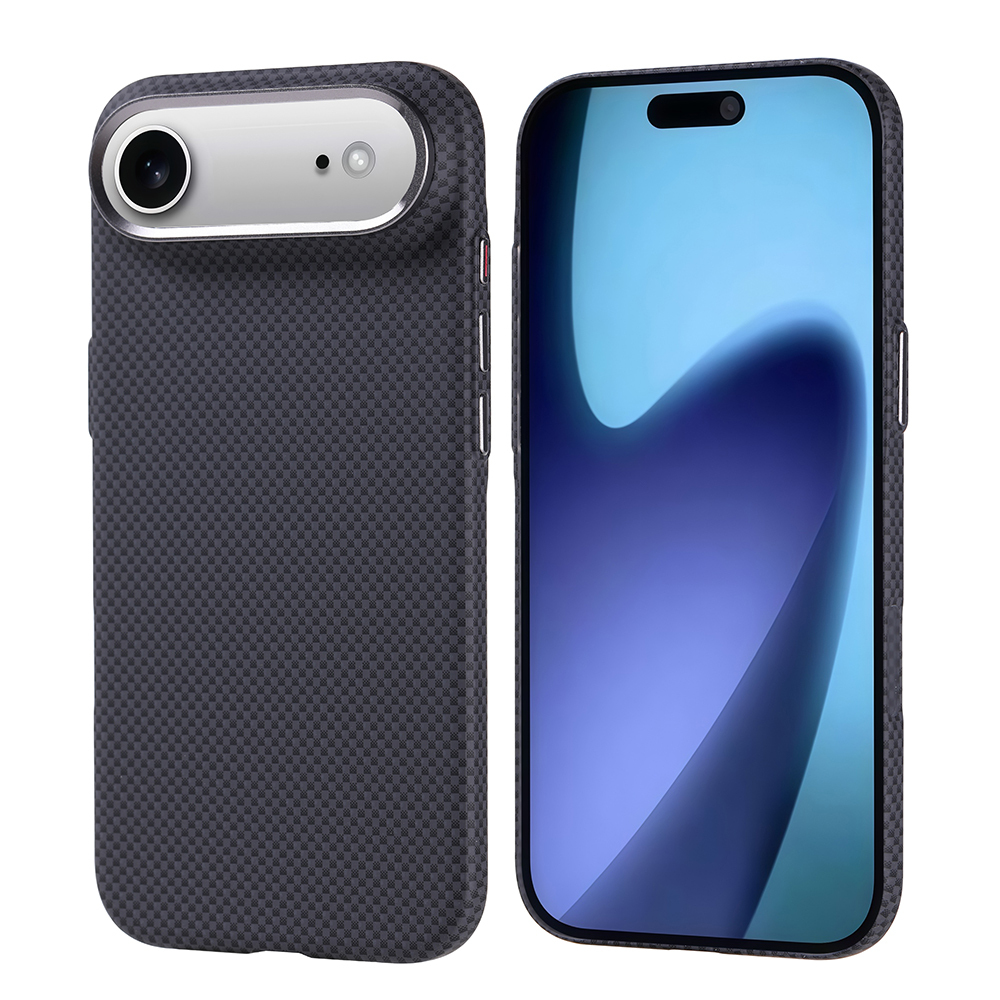 iPhone 17 Air Kılıf M-safe Şarj Özellikli Karbon Fiber Görünümlü NXXA Nekst Kapak - Siyah
