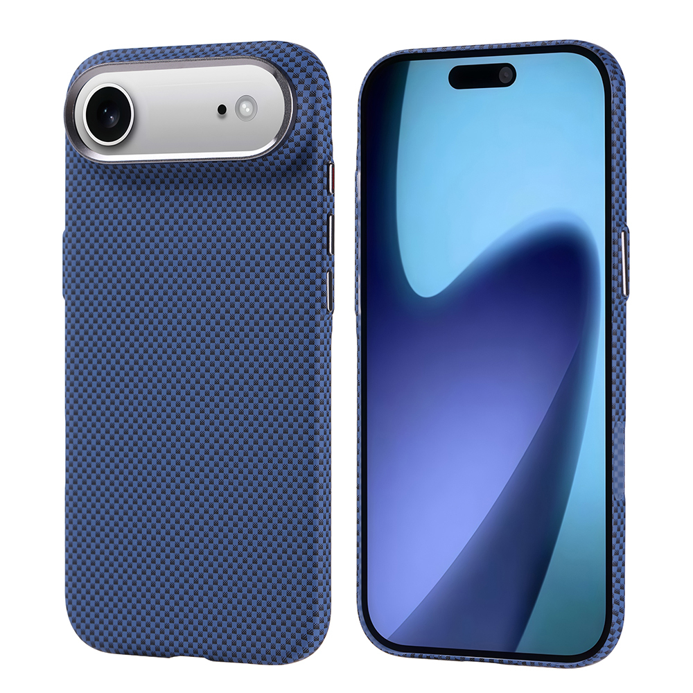 iPhone 17 Air Kılıf M-safe Şarj Özellikli Karbon Fiber Görünümlü NXXA Nekst Kapak - Lacivert