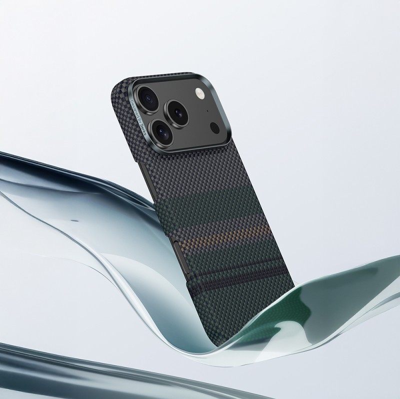 Apple iPhone 17 Air Kılıf M-safe Şarj Özellikli Karbon Fiber Tasarımlı Benks Aurora ArmorAir Kevlar Kapak - 6