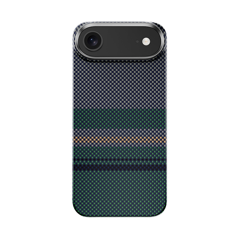 Apple iPhone 17 Air Kılıf M-safe Şarj Özellikli Karbon Fiber Tasarımlı Benks Aurora ArmorAir Kevlar Kapak - Siyah