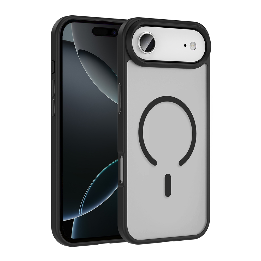 iPhone 17 Air Kılıf M-safe Şarj Özellikli Mat Arka Yüzey NXXA Sio Kapak - Siyah