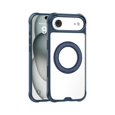 Apple iPhone 17 Air Kılıf M-safe Şarj Özellikli Parmak Ring Standlı Airbag Tasarımlı Mutural Obsidian Serisi Kapak - Mutural