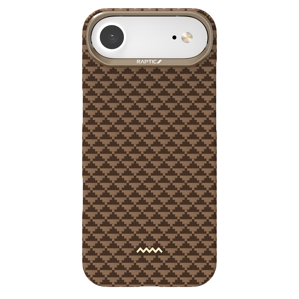 Apple iPhone 17 Air Kılıf M-safe Şarj Özellikli Raptic Aramid Skin Origin Serisi Kapak - Kahverengi