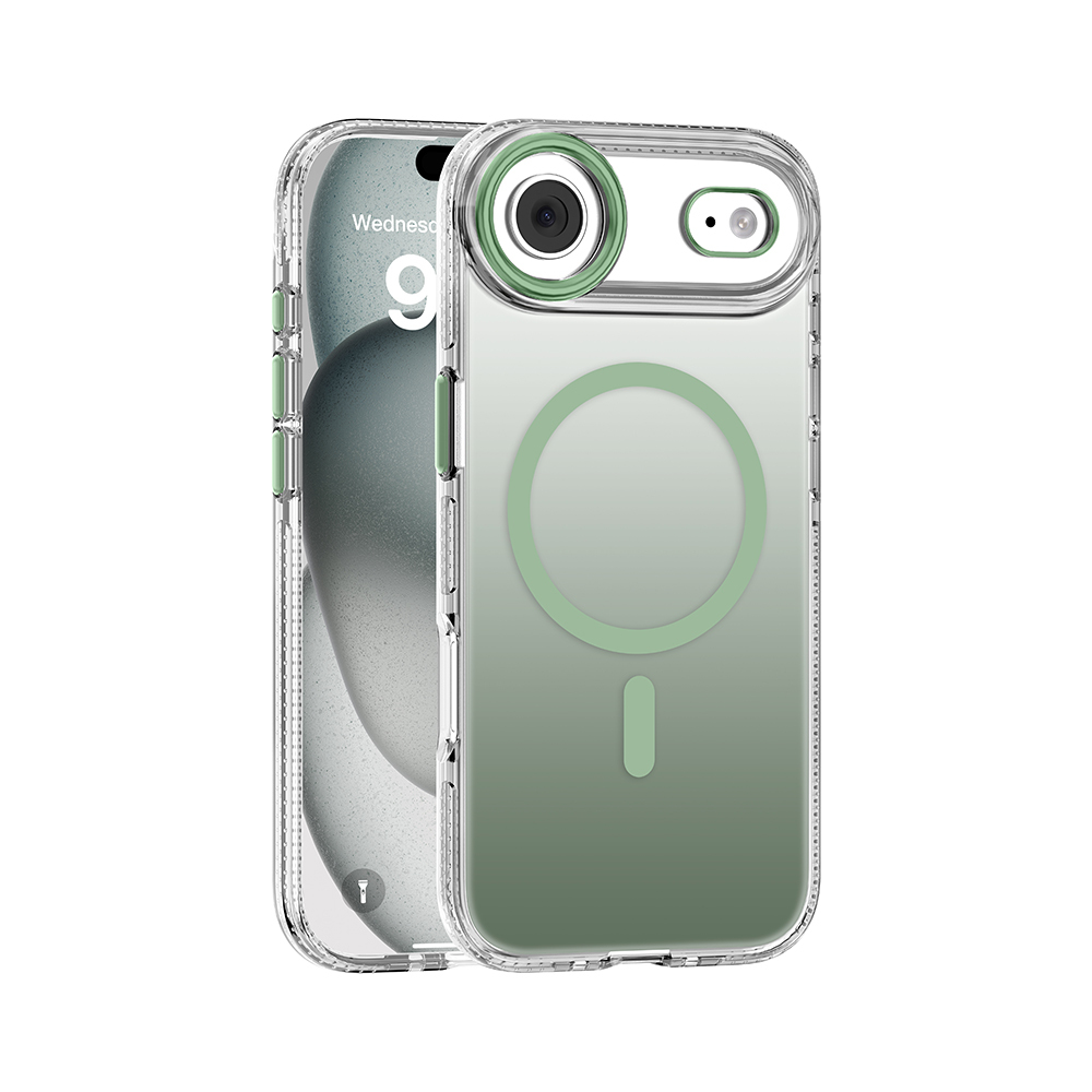 Apple iPhone 17 Air Kılıf M-safe Şarj Özellikli Sararmaya Karşı Dayanıklı Mutural Icesense Serisi Kapak - Açık Yeşil