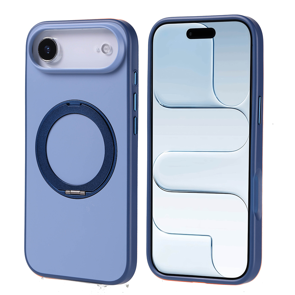 iPhone 17 Air Kılıf M-Safe Şarj Özellikli Standlı NXXA Proton Silikon Kapak - Lacivert