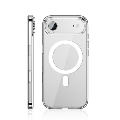 Apple iPhone 17 Air Kılıf M-safe Şarj Özellikli Transparan Sert PC Wlons Pita Kapak - Wlons