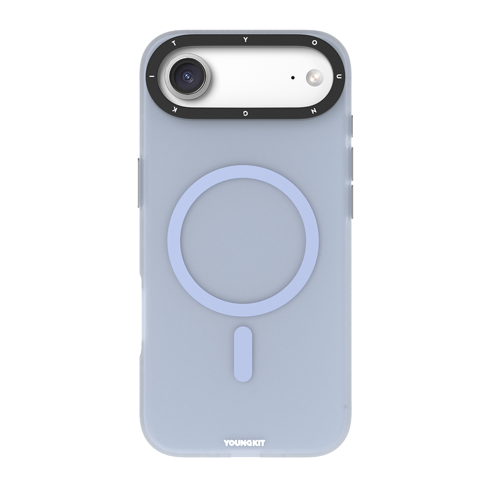 Apple iPhone 17 Air Kılıf M-safe Şarj Özellikli Youngkit Hidden Sand Serisi Kapak - Mavi