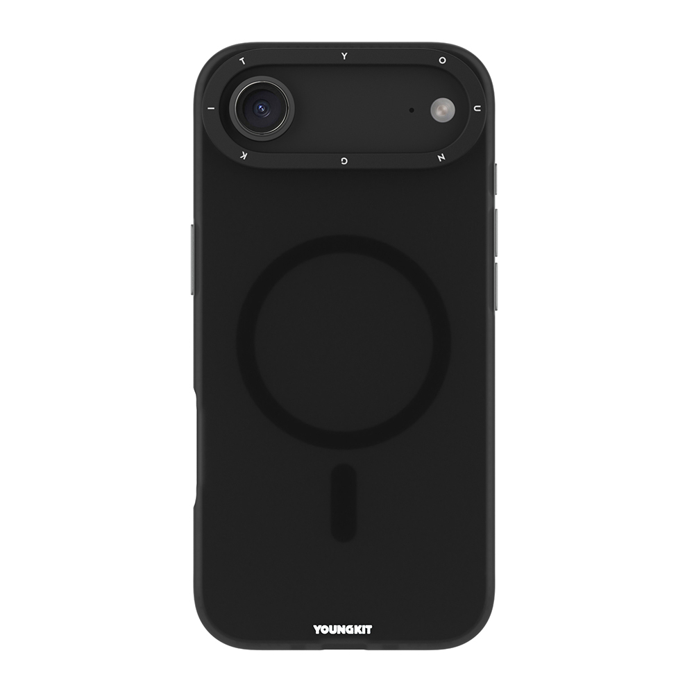 Apple iPhone 17 Air Kılıf M-safe Şarj Özellikli Youngkit Hidden Sand Serisi Kapak - Siyah