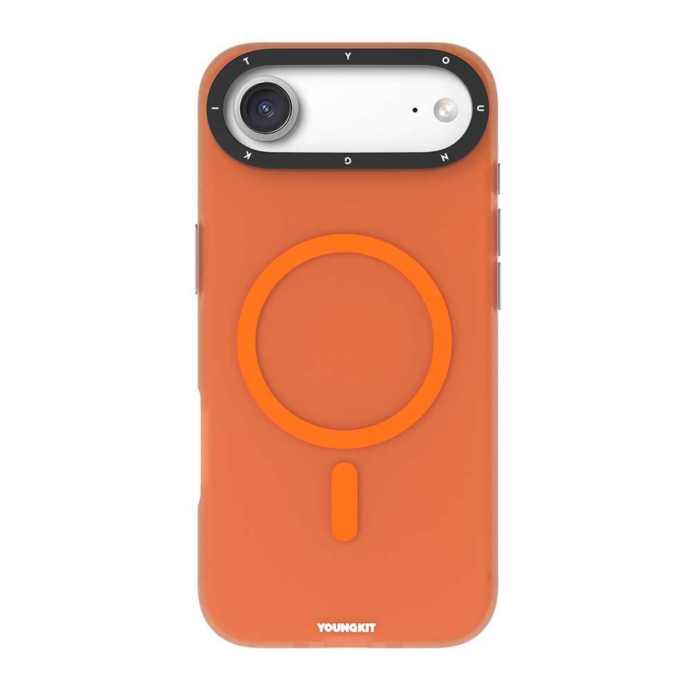 Apple iPhone 17 Air Kılıf M-safe Şarj Özellikli Youngkit Hidden Sand Serisi Kapak - Turuncu