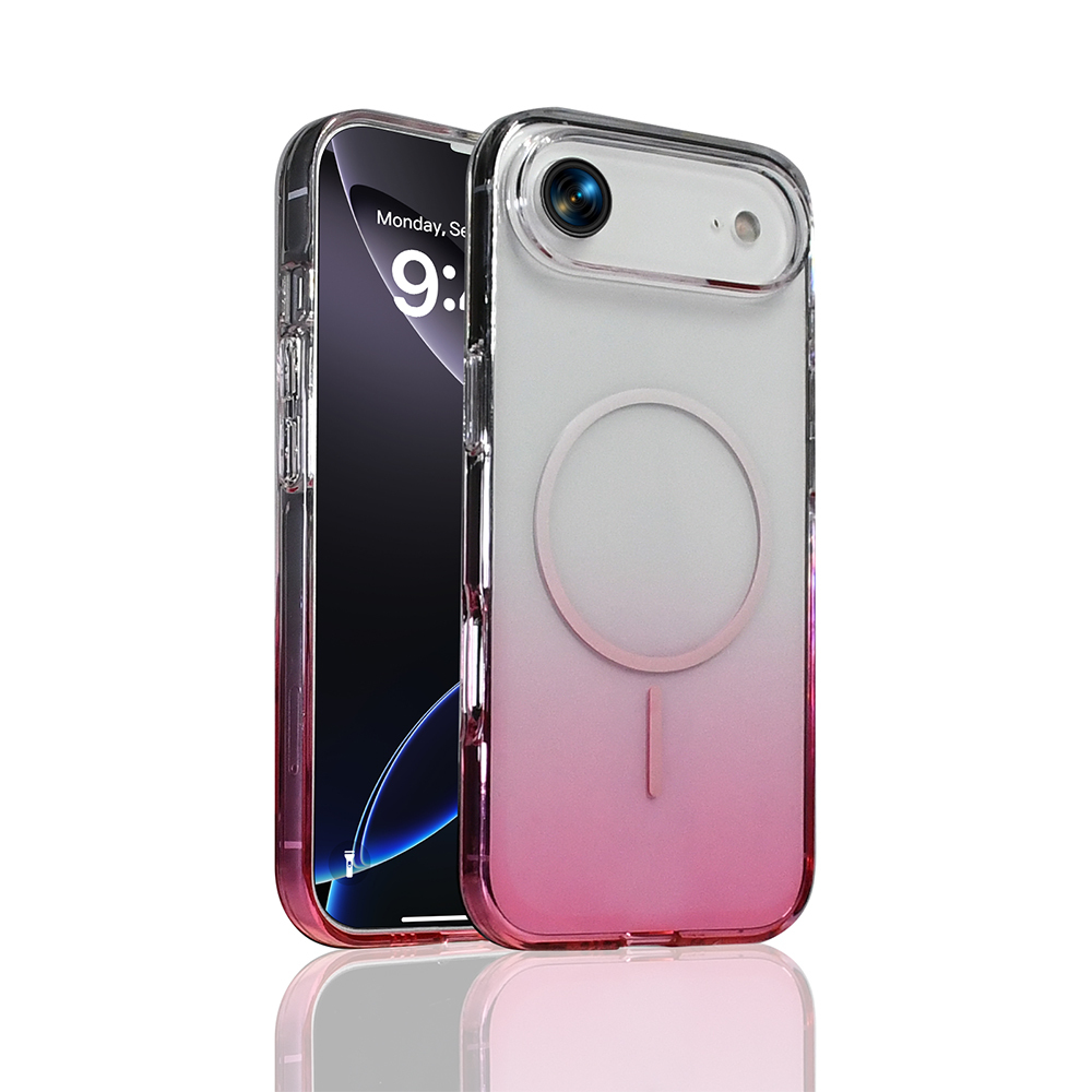 iPhone 17 Air Kılıf M-Safe Şarj Özellikli Zore Septik Silikon Kapak - Pembe
