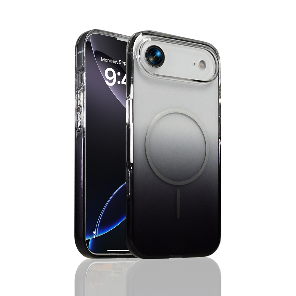 iPhone 17 Air Kılıf M-Safe Şarj Özellikli Zore Septik Silikon Kapak - Siyah