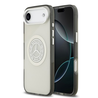 Apple iPhone 17 Air Kılıf Mercedes Benz Orjinal Lisanslı M-safe Şarj Özellikli Çift Katmanlı PC Nostaljik Yıldız Dizayn Kapak Gri