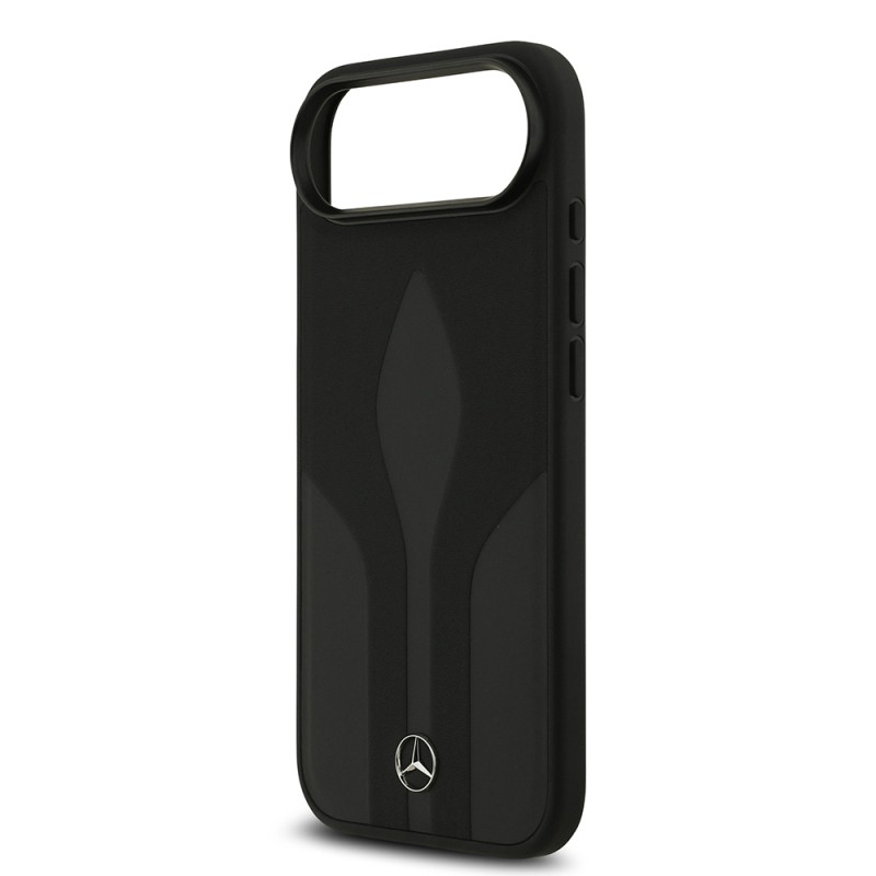 Apple iPhone 17 Air Kılıf Mercedes Benz Orjinal Lisanslı M-safe Şarj Özellikli Dokulu Desenli Deri Kapak - 8