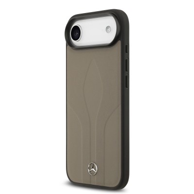 Apple iPhone 17 Air Kılıf Mercedes Benz Orjinal Lisanslı M-safe Şarj Özellikli Dokulu Desenli Deri Kapak - 11