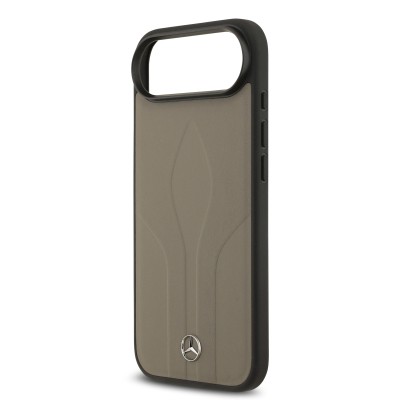 Apple iPhone 17 Air Kılıf Mercedes Benz Orjinal Lisanslı M-safe Şarj Özellikli Dokulu Desenli Deri Kapak - 15