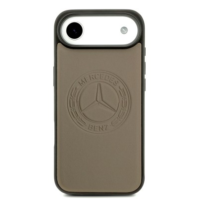 Apple iPhone 17 Air Kılıf Mercedes Benz Orjinal Lisanslı M-safe Şarj Özellikli Hakiki Deri Nostaljik Yıldız Dizayn Kapak - 12