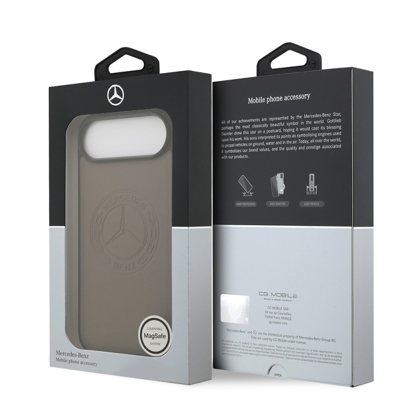 Apple iPhone 17 Air Kılıf Mercedes Benz Orjinal Lisanslı M-safe Şarj Özellikli Hakiki Deri Nostaljik Yıldız Dizayn Kapak - 17