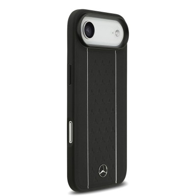 Apple iPhone 17 Air Kılıf Mercedes Benz Orjinal Lisanslı M-safe Şarj Özellikli Şeritli Yıldız Desenli Metal Logolu Deri Kapak - 6