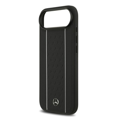 Apple iPhone 17 Air Kılıf Mercedes Benz Orjinal Lisanslı M-safe Şarj Özellikli Şeritli Yıldız Desenli Metal Logolu Deri Kapak - 8