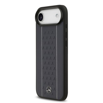 Apple iPhone 17 Air Kılıf Mercedes Benz Orjinal Lisanslı M-safe Şarj Özellikli Şeritli Yıldız Desenli Metal Logolu Deri Kapak - 11